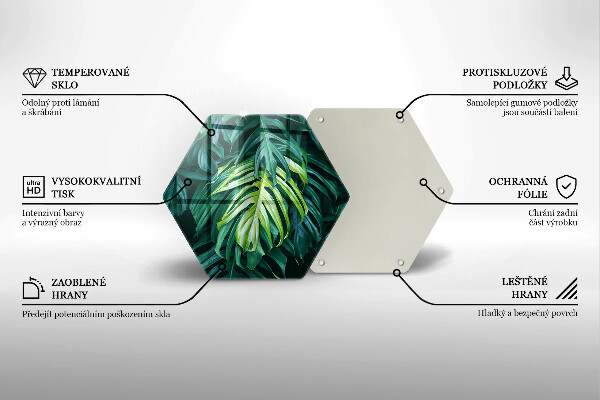 Tabla de cortar de vidrio Hojas de monstera salvaje