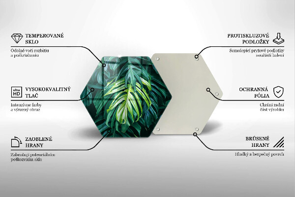 Tabla de cortar de vidrio Hojas de monstera salvaje