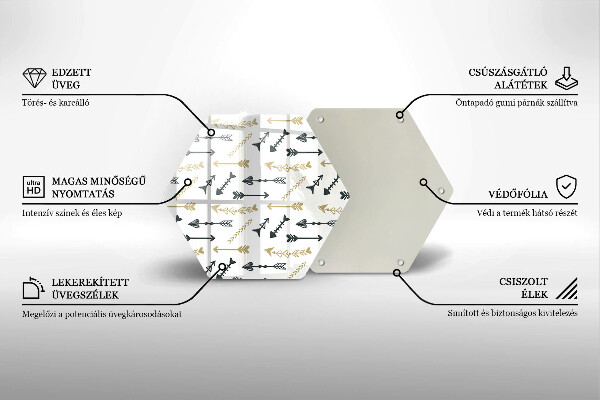 Tabla de cortar de vidrio Patrón de flechas boho