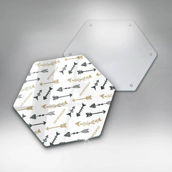 Tabla de cortar de vidrio Patrón de flechas boho