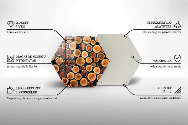 Tabla de cortar de vidrio Tocones de árboles de madera