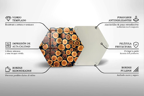 Tabla de cortar de vidrio Tocones de árboles de madera