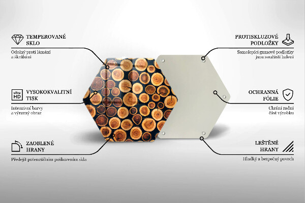 Tabla de cortar de vidrio Tocones de árboles de madera