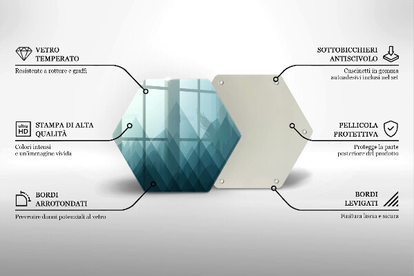 Tabla de cortar de vidrio Montañas abstractas