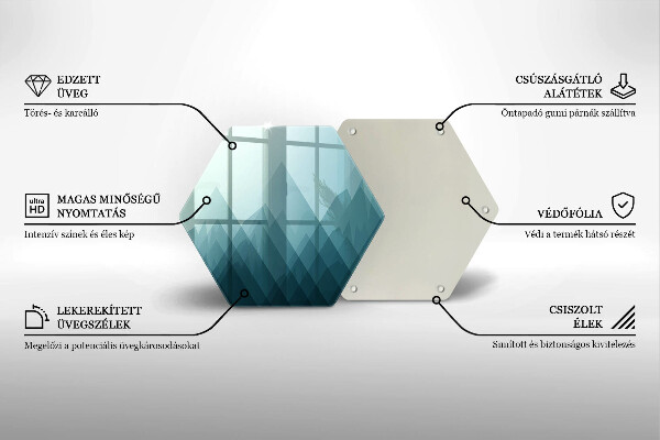 Tabla de cortar de vidrio Montañas abstractas