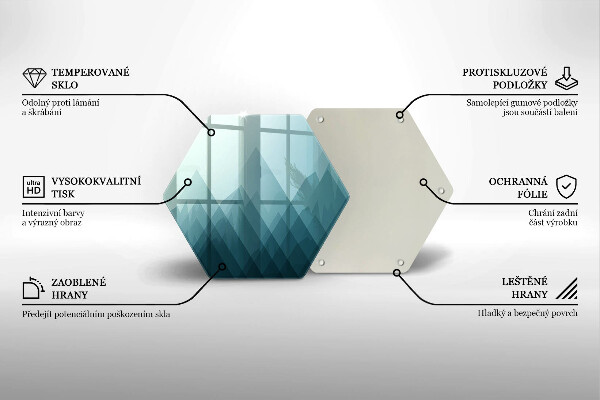 Tabla de cortar de vidrio Montañas abstractas