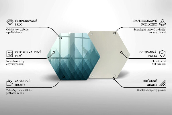 Tabla de cortar de vidrio Montañas abstractas