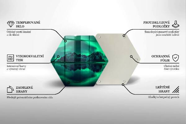 Tabla de cortar de vidrio Paisaje de la aurora boreal