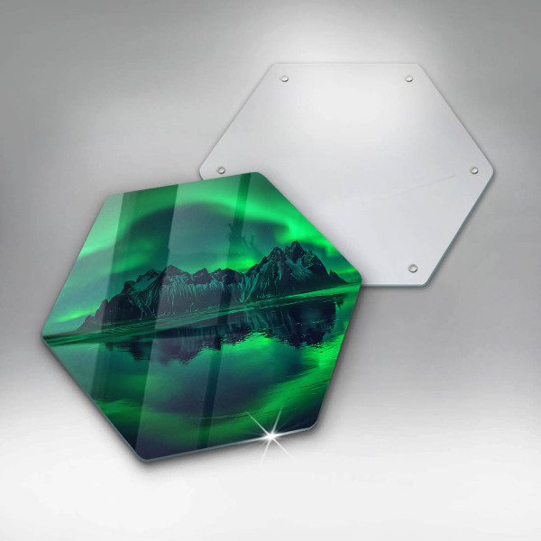 Tabla de cortar de vidrio Paisaje de la aurora boreal