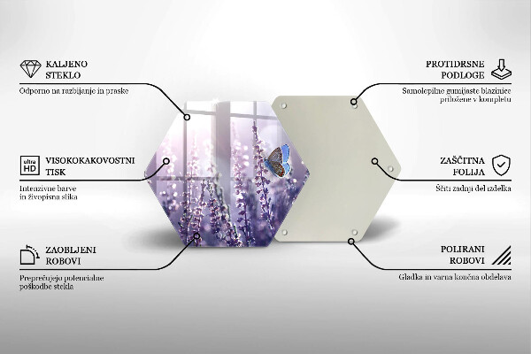 Tabla de cortar de vidrio Flores silvestres y mariposas