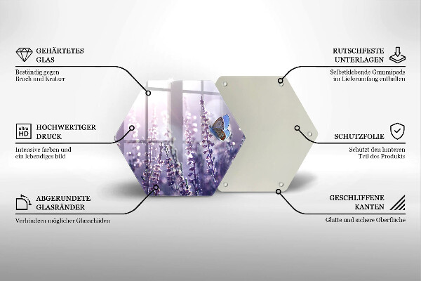 Tabla de cortar de vidrio Flores silvestres y mariposas