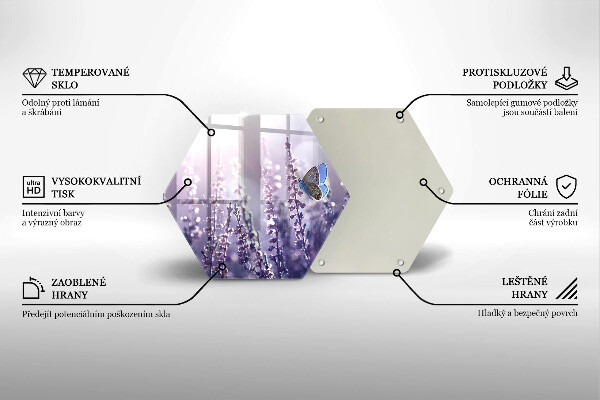 Tabla de cortar de vidrio Flores silvestres y mariposas