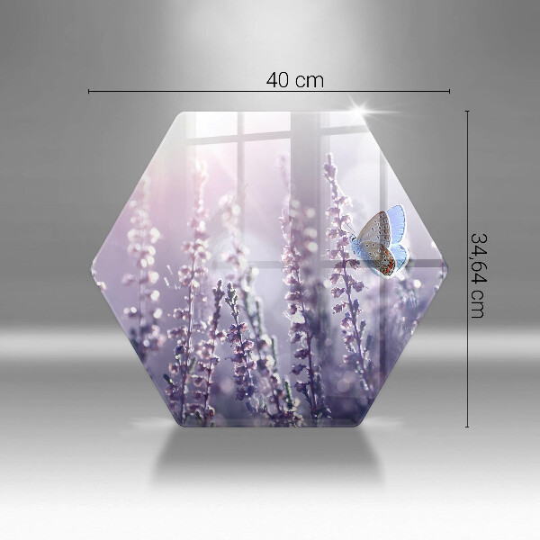 Tabla de cortar de vidrio Flores silvestres y mariposas