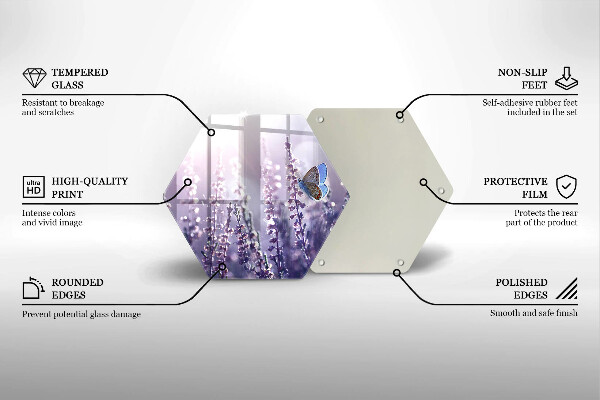 Tabla de cortar de vidrio Flores silvestres y mariposas
