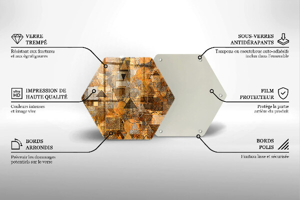 Tabla de cortar de vidrio Patrones sin fisuras de figuras geométricas