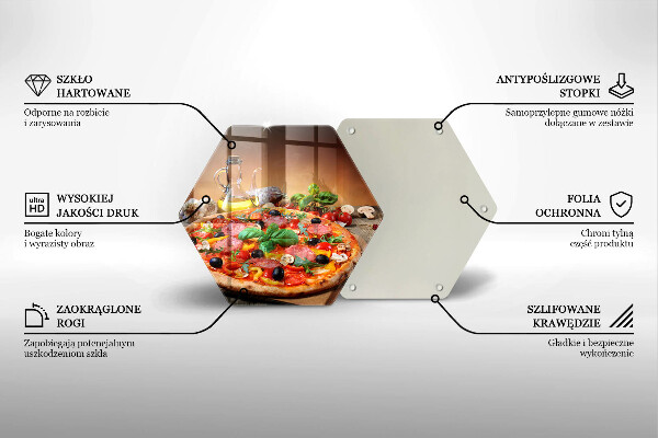 Tabla de cortar de vidrio Pizza italiana