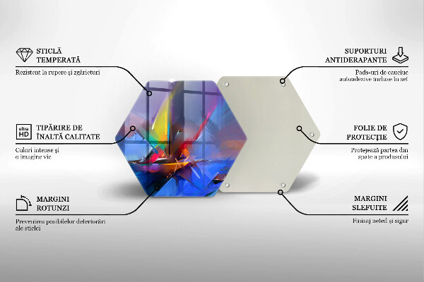 Tabla de cortar de vidrio Abstracción pintada