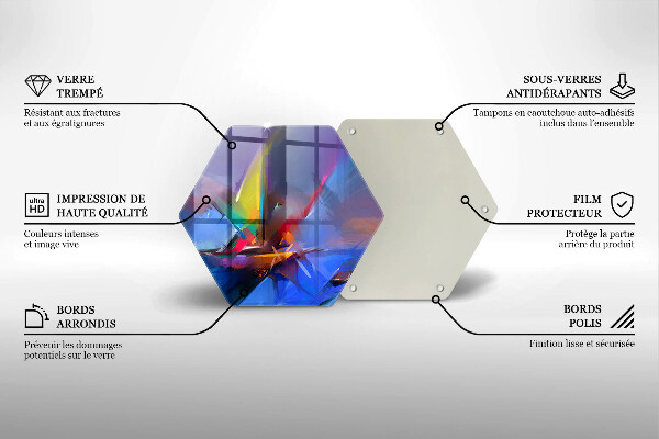 Tabla de cortar de vidrio Abstracción pintada