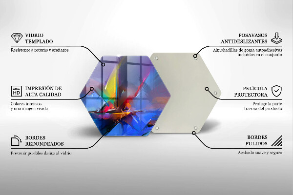 Tabla de cortar de vidrio Abstracción pintada