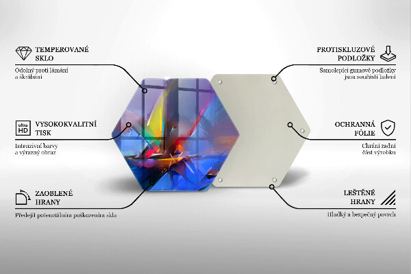 Tabla de cortar de vidrio Abstracción pintada