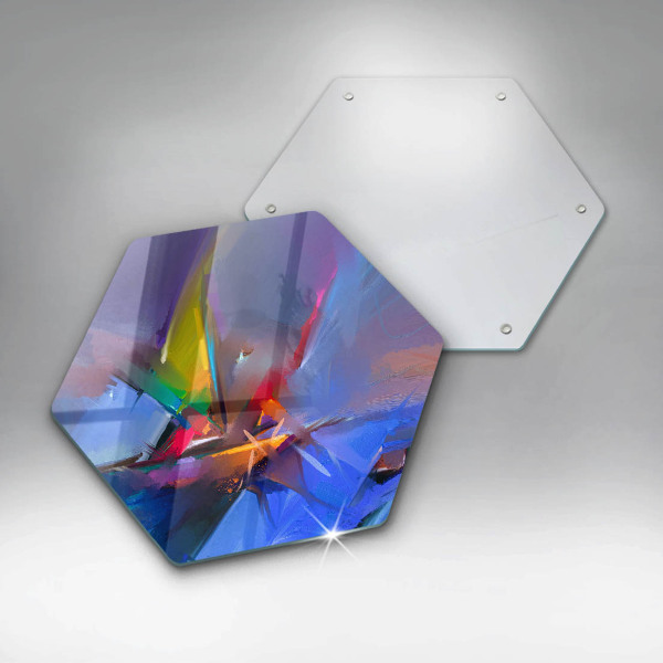 Tabla de cortar de vidrio Abstracción pintada