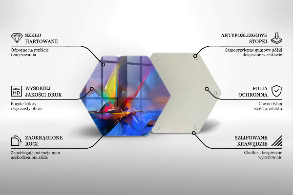 Tabla de cortar de vidrio Abstracción pintada