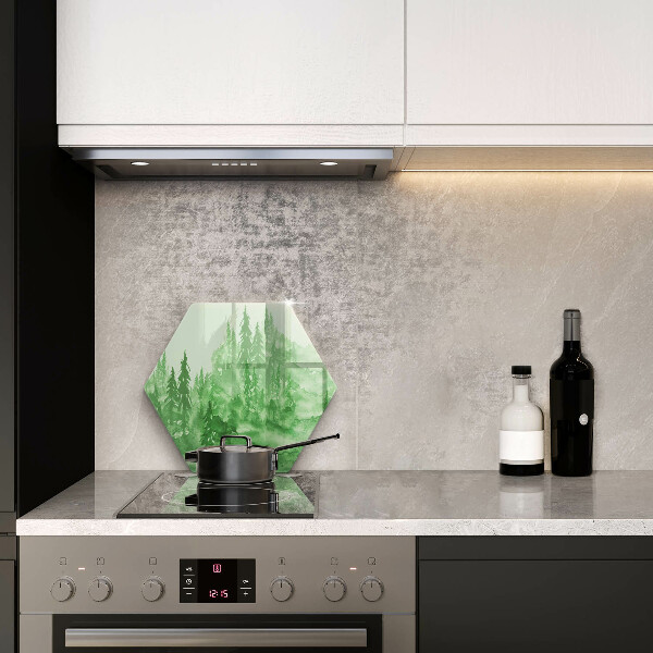 Tabla de cortar de vidrio Bosque pintado