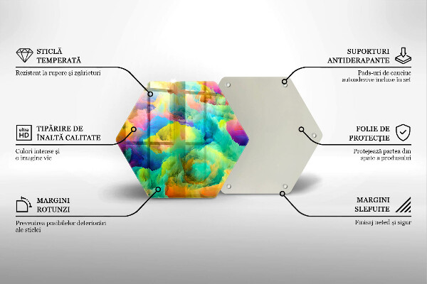 Tabla de cortar de vidrio Abstracción colorida