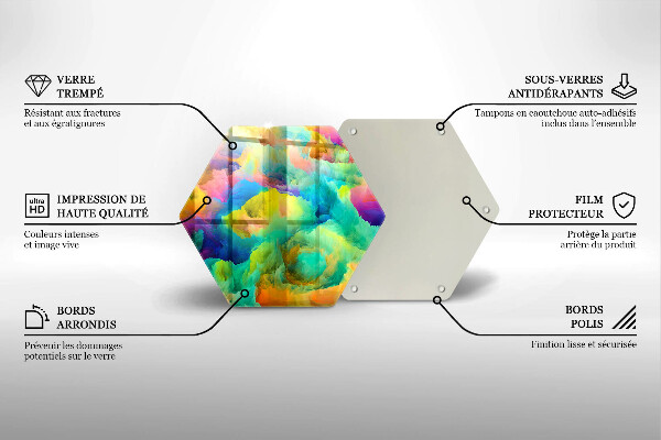 Tabla de cortar de vidrio Abstracción colorida