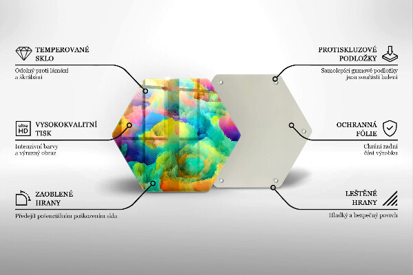 Tabla de cortar de vidrio Abstracción colorida