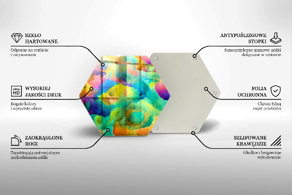 Tabla de cortar de vidrio Abstracción colorida