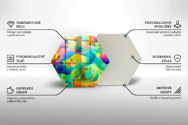 Tabla de cortar de vidrio Abstracción colorida