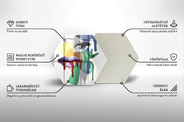 Tabla de cortar de vidrio Collage de arte abstracto