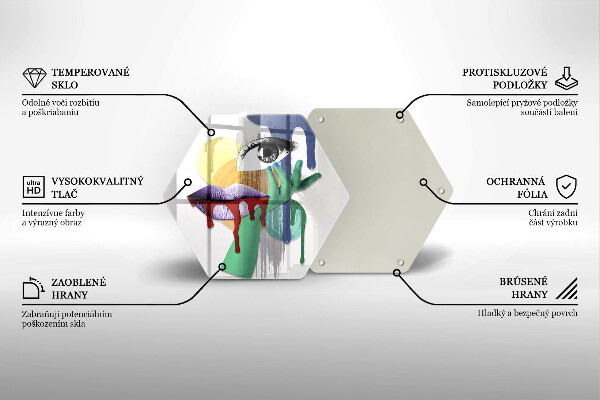 Tabla de cortar de vidrio Collage de arte abstracto
