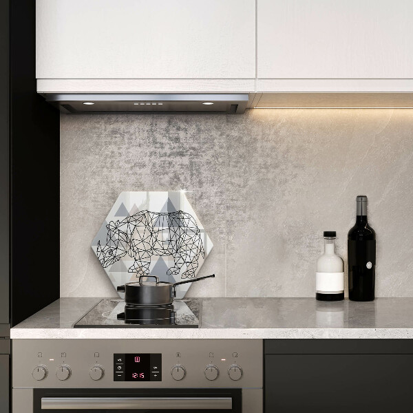 Tabla de cortar de vidrio Rinoceronte de arte lineal