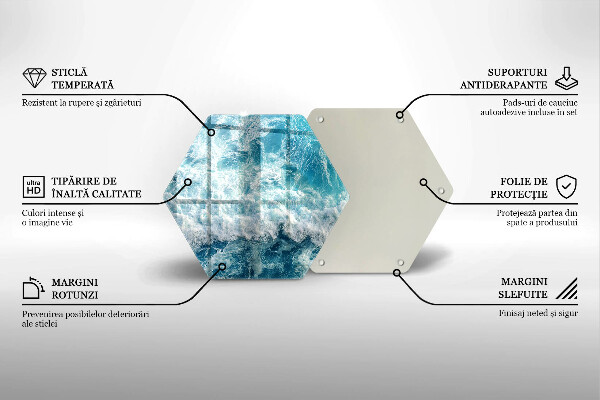 Tabla de cortar de vidrio Olas de agua de mar