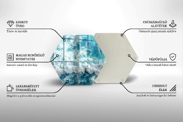 Tabla de cortar de vidrio Olas de agua de mar