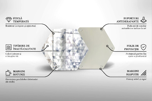 Tabla de cortar de vidrio Patrón de triángulos