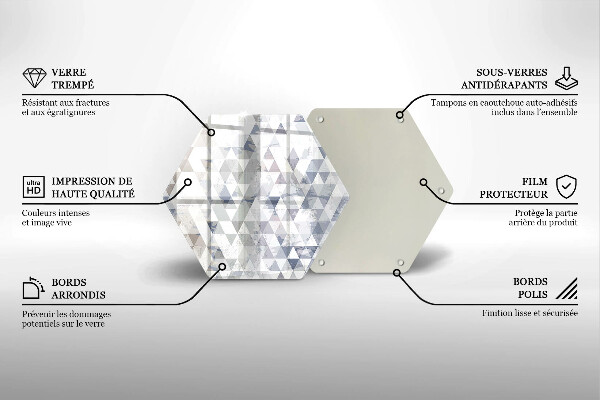 Tabla de cortar de vidrio Patrón de triángulos