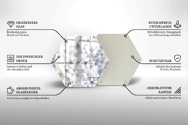 Tabla de cortar de vidrio Patrón de triángulos