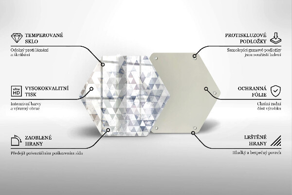 Tabla de cortar de vidrio Patrón de triángulos