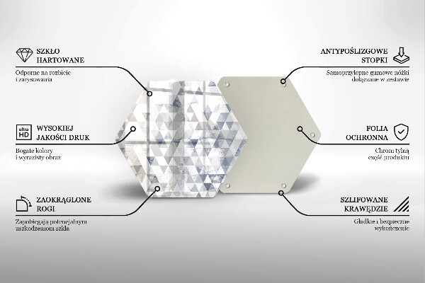 Tabla de cortar de vidrio Patrón de triángulos