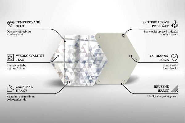 Tabla de cortar de vidrio Patrón de triángulos