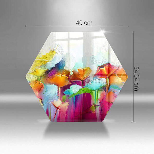 Tabla de cortar de vidrio Flores pintadas