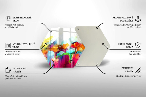 Tabla de cortar de vidrio Flores pintadas