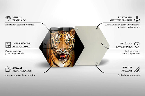 Tabla de cortar de vidrio Tigre animal salvaje