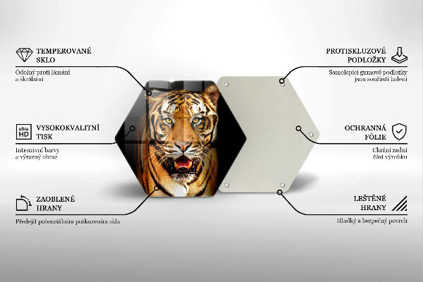 Tabla de cortar de vidrio Tigre animal salvaje