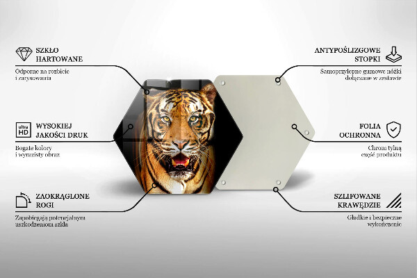 Tabla de cortar de vidrio Tigre animal salvaje