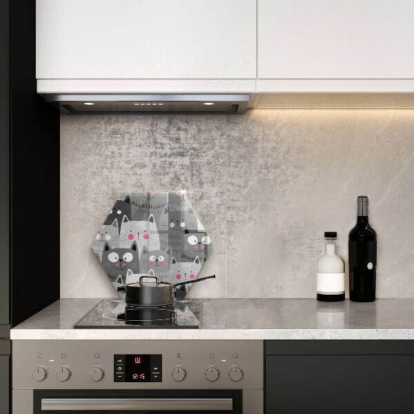 Tabla de cortar de vidrio Ilustración de gatos