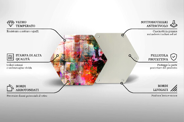 Tabla de cortar de vidrio Abstracción de pintura